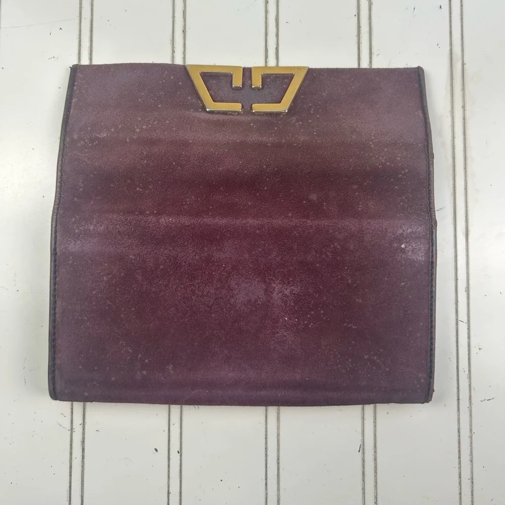 Women's Gucci Burgundy Red Suede Wallet with Gold Hardware